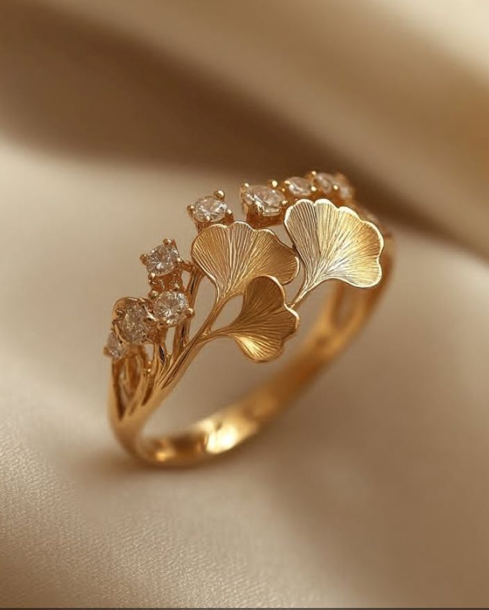 Gold ring with gemstone crafted by HajarBijoux